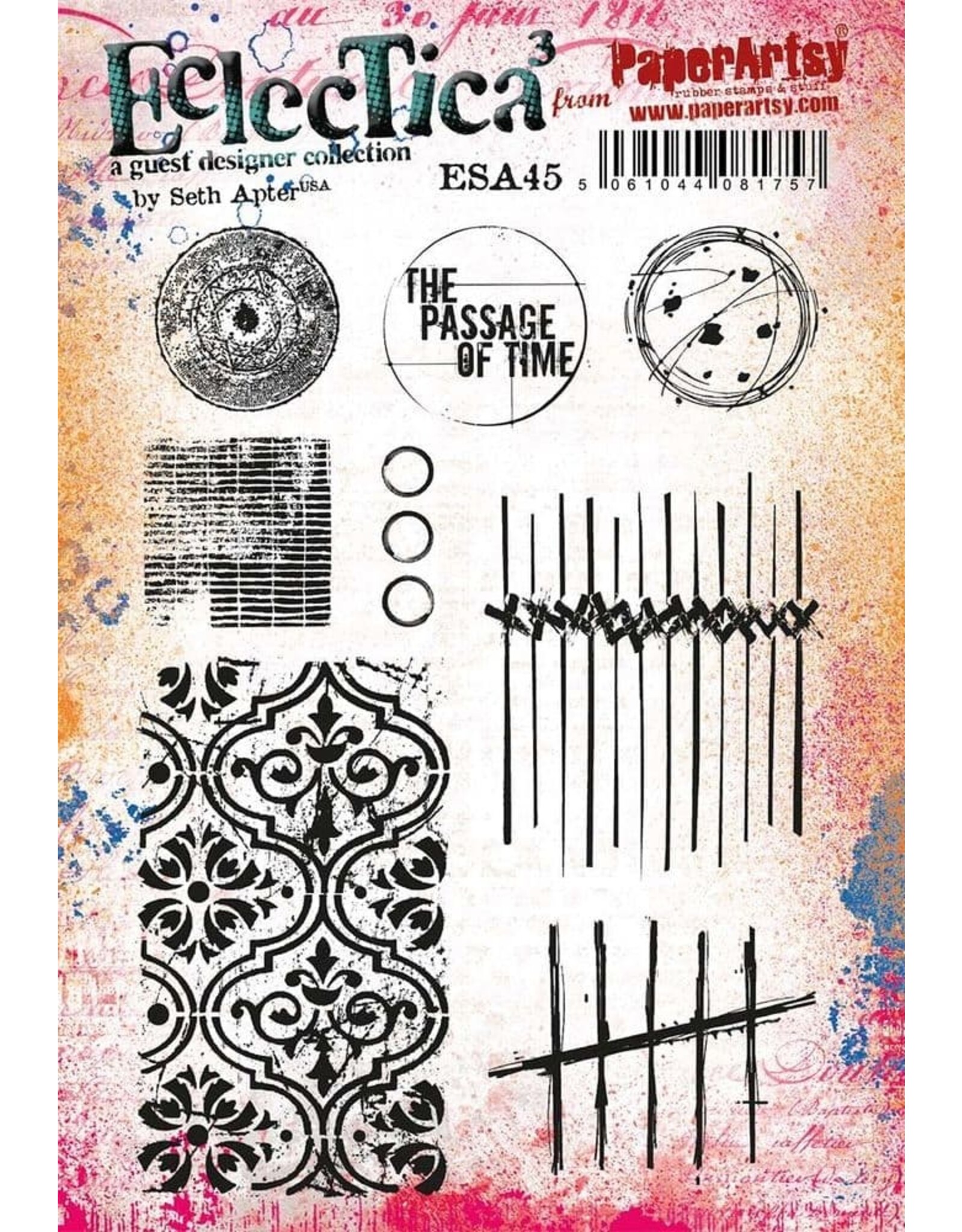 PAPER ARTSY PAPER ARTSY ECLECTICA SETH APTER ESA45 CLING STAMP SET