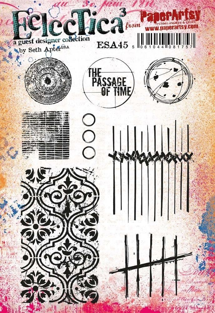 PAPER ARTSY PAPER ARTSY ECLECTICA SETH APTER ESA45 CLING STAMP SET