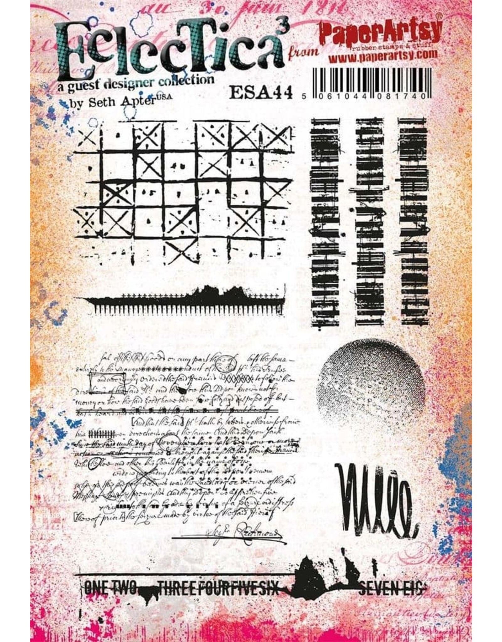 PAPER ARTSY PAPER ARTSY ECLECTICA SETH APTER ESA44 CLING STAMP SET