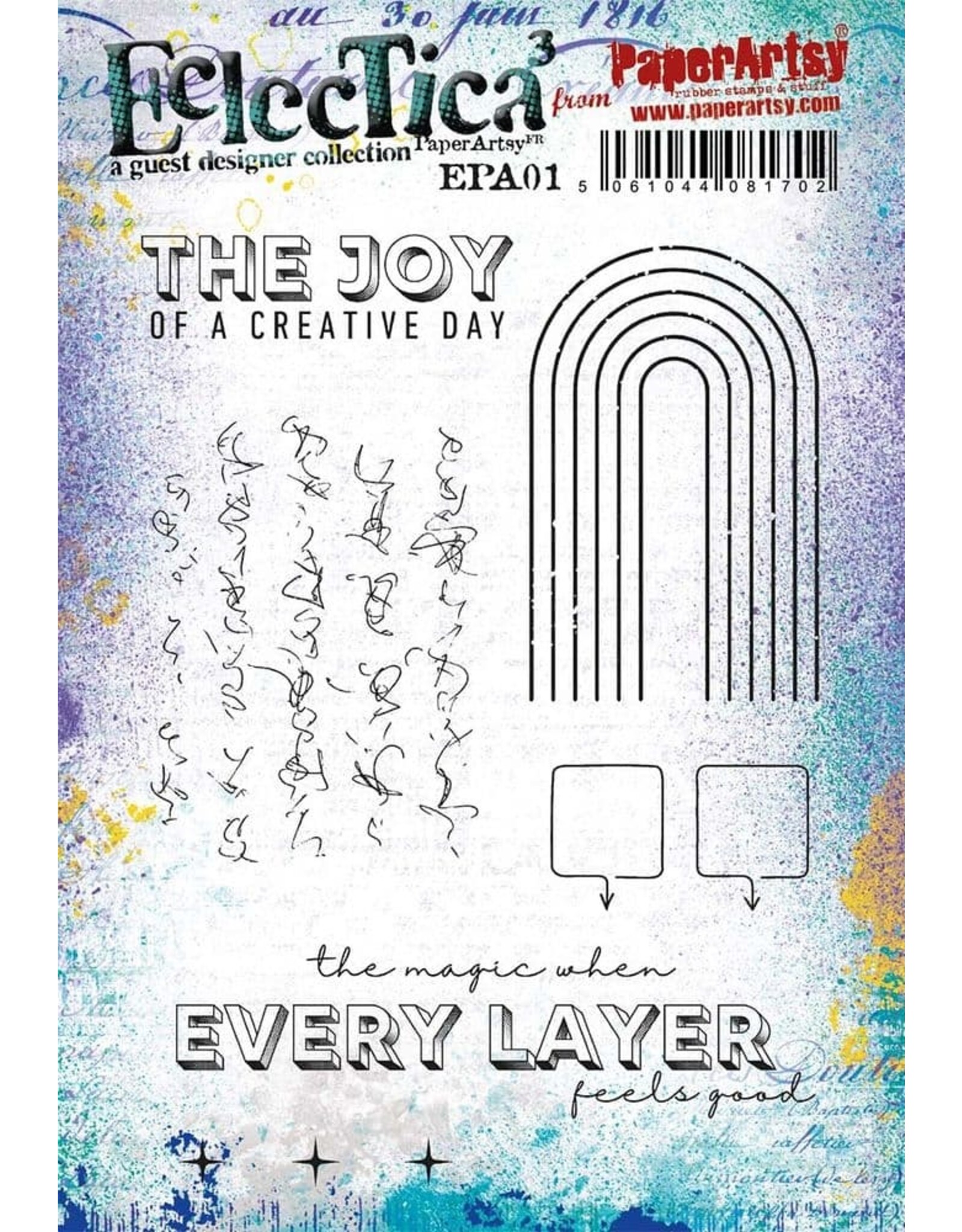 PAPER ARTSY PAPER ARTSY ECLECTICA EPA01 CLING STAMP SET