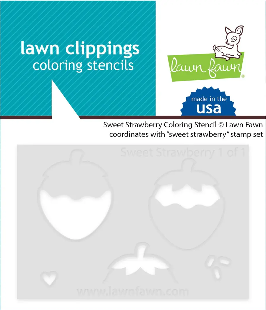 LAWN FAWN LAWN FAWN SWEET STRAWBERRY COLORING STENCIL