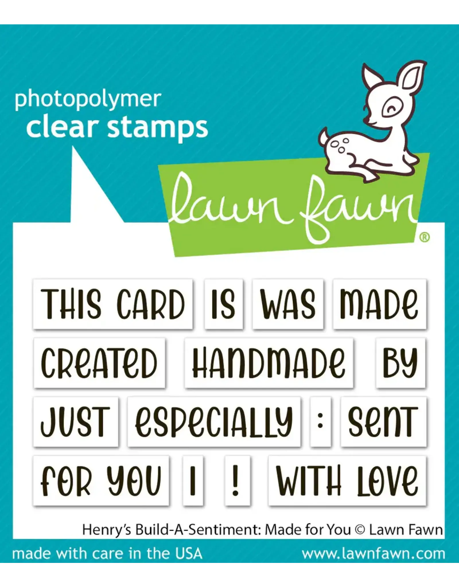 LAWN FAWN LAWN FAWN HENRY'S BUILD-A-SENTIMENT: MADE FOR YOU CLEAR STAMP SET
