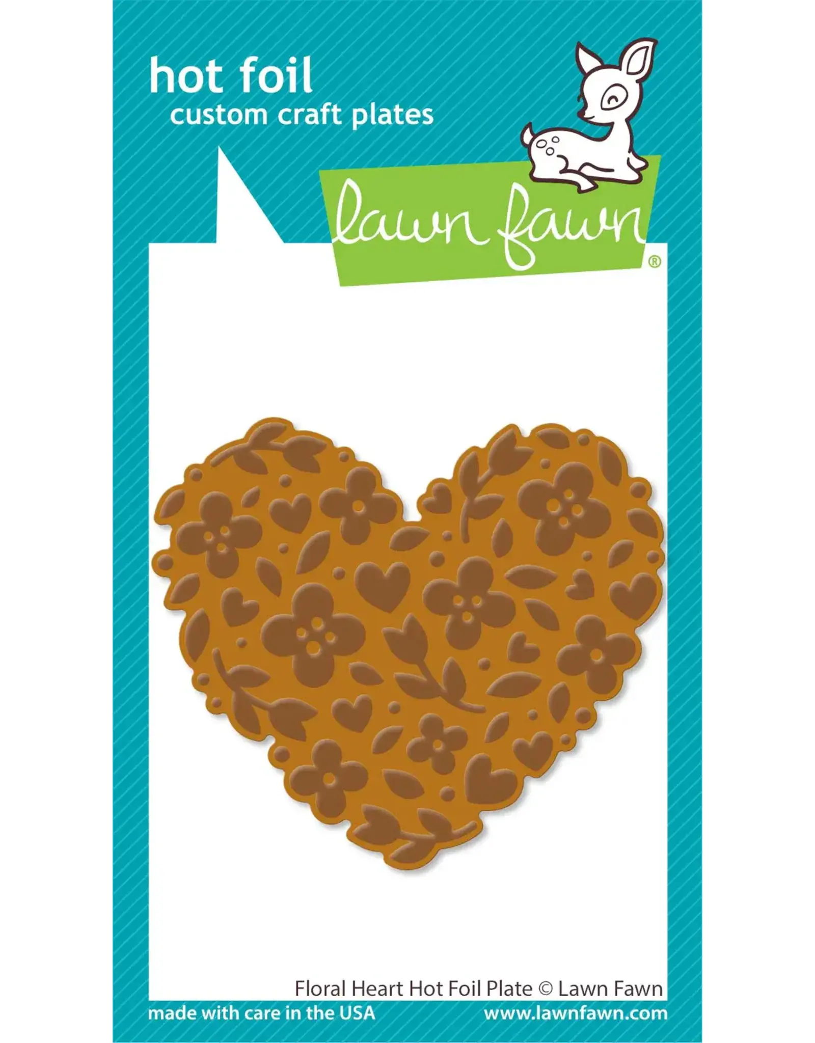 LAWN FAWN LAWN FAWN FLORAL HEART HOT FOIL PLATE
