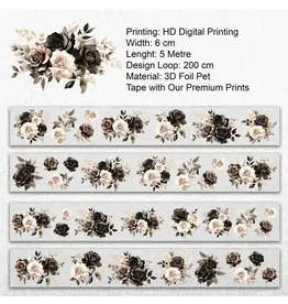 ONWIZE ONWIZE SCRAPBOOK HISTORICAL BROWN FLOWERS HOLO GOLD FOIL TAPE