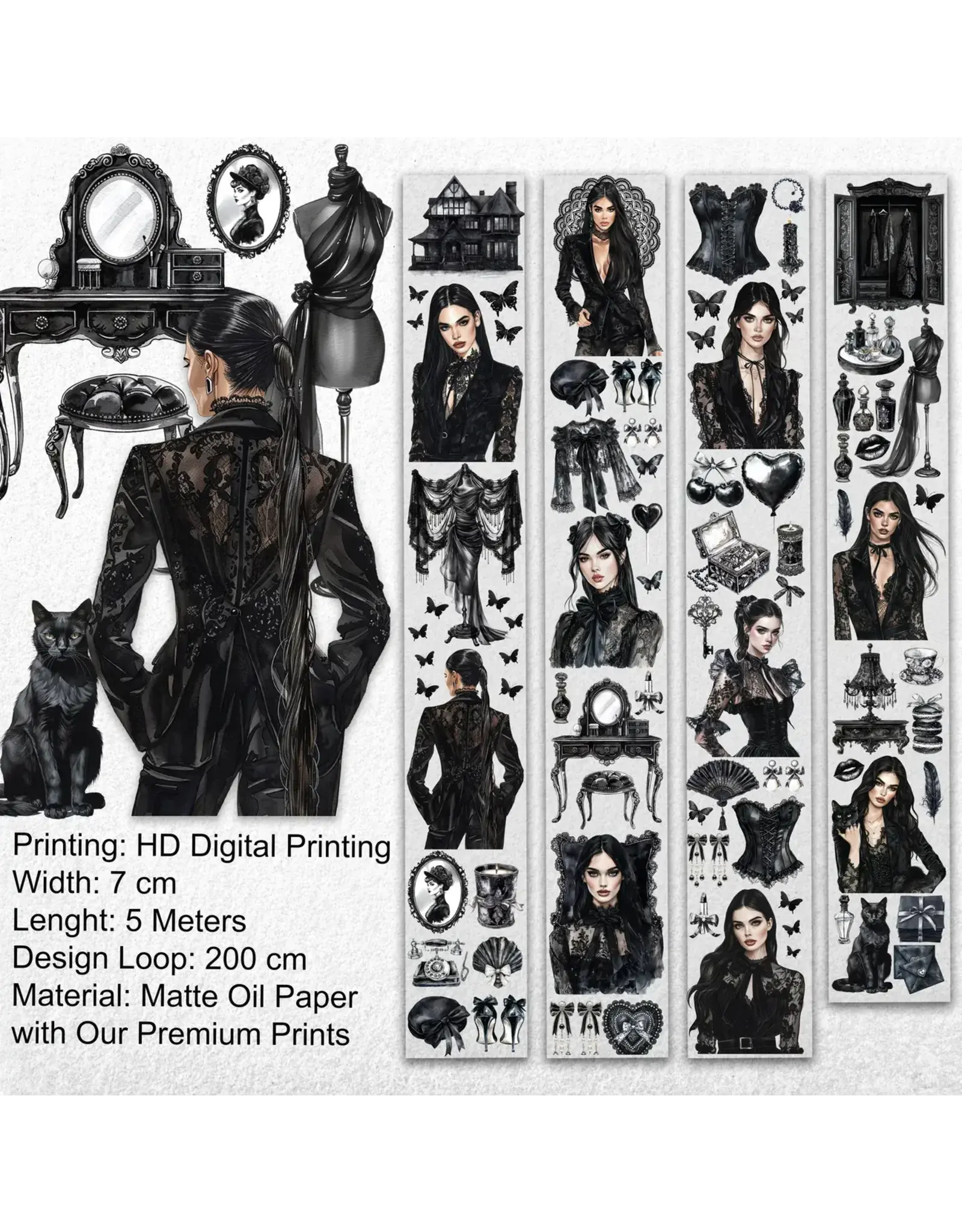 ONWIZE ONWIZE SCRAPBOOK MODERN GOTHISM MATTE OIL TAPE