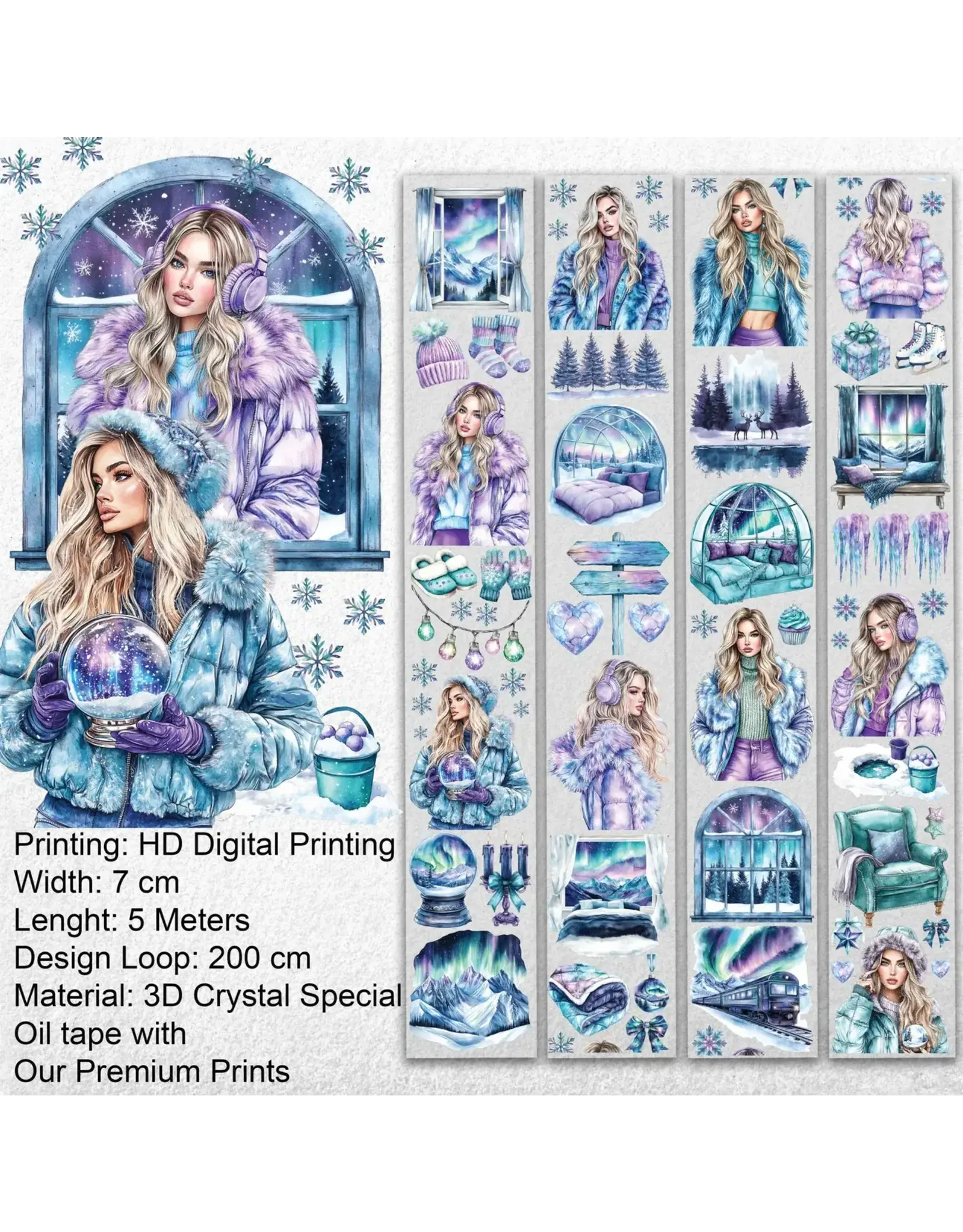 ONWIZE ONWIZE SCRAPBOOK NORTHERN LIGHTS 3D CRYSTAL SPECIAL OIL TAPE