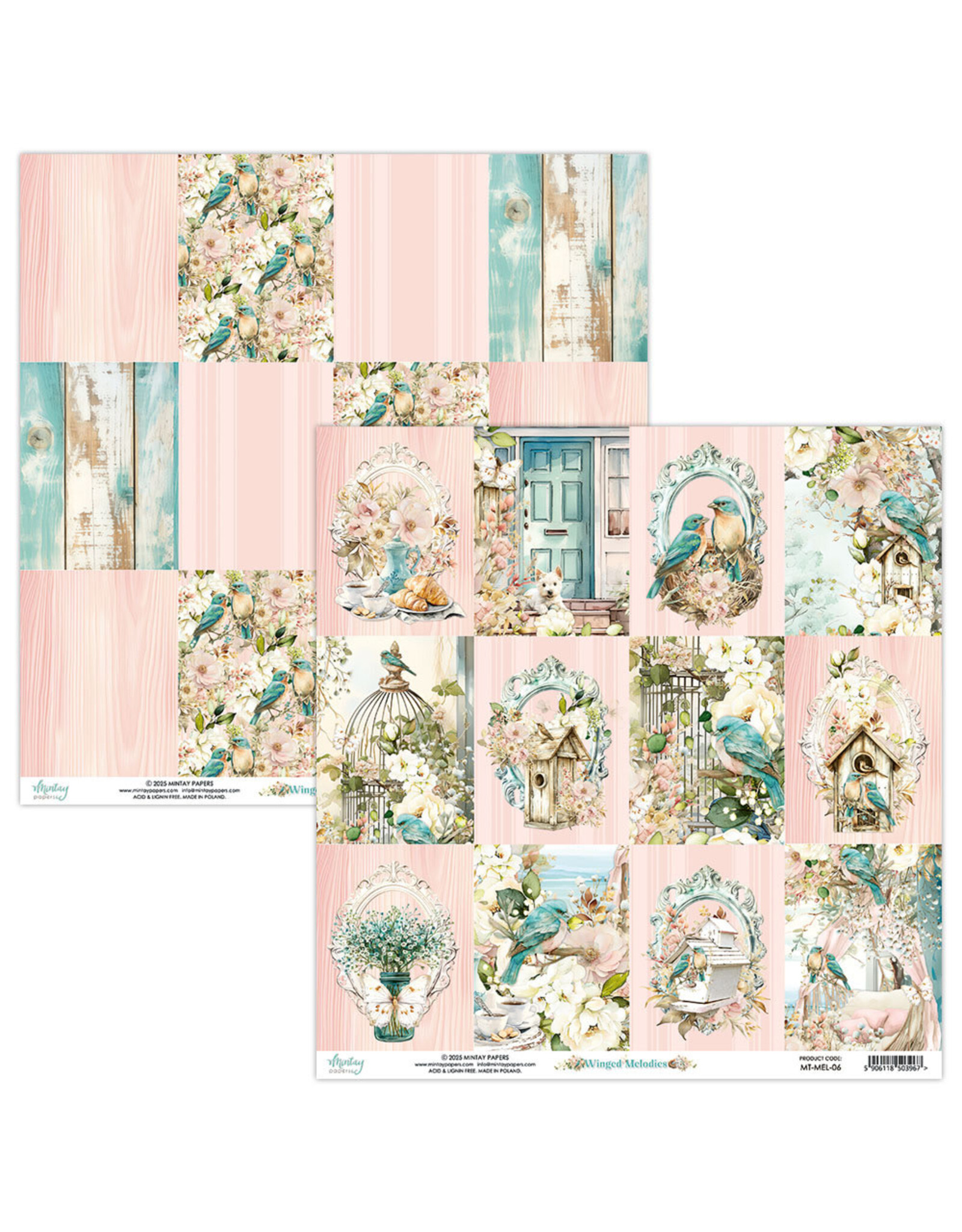 MINTAY MINTAY WINGED MELODIES #06 12x12 CARDSTOCK