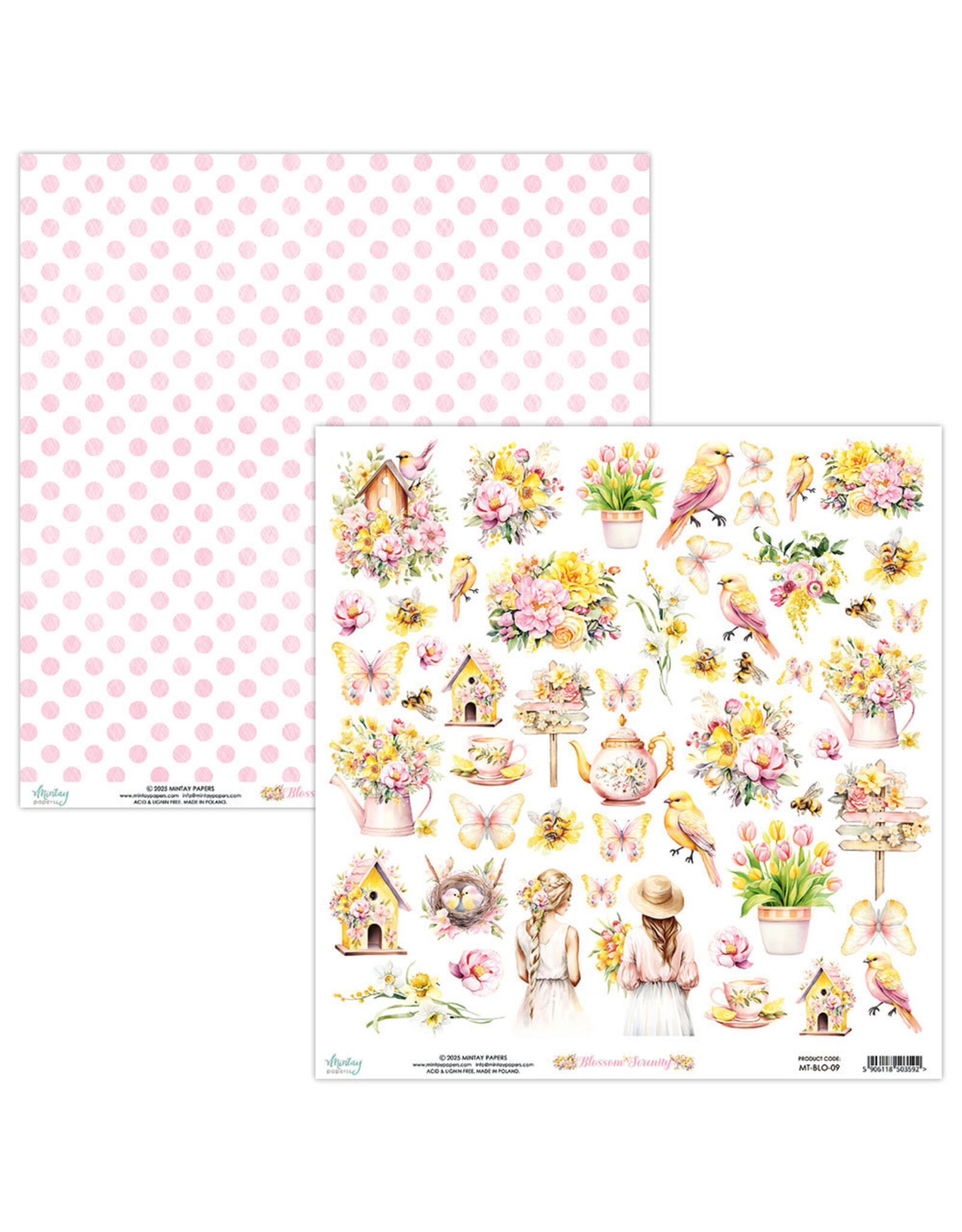 MINTAY MINTAY BLOSSOM SERENITY #09 ELEMENTS CARDSTOCK 12x12