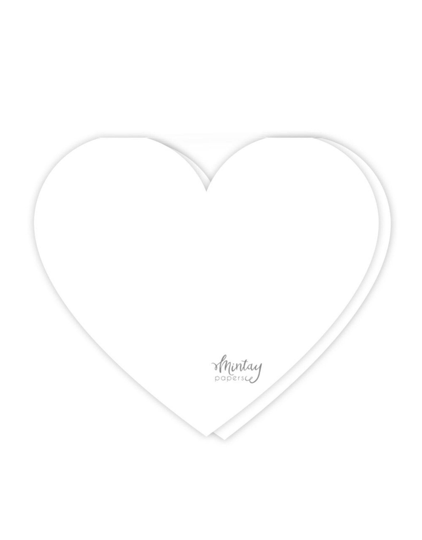 MINTAY MINTAY HEART WHITE GREETING CARD BASE 5/PK