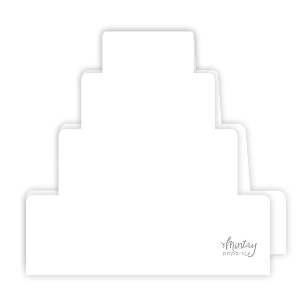 MINTAY MINTAY BIRTHDAY CAKE WHITE GREETING CARD BASE 5/PK