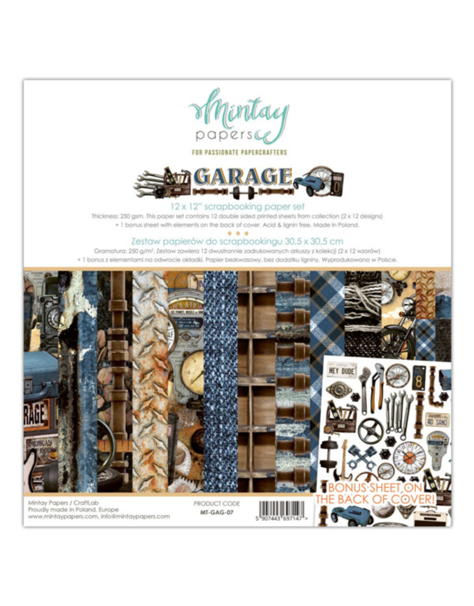 MINTAY MINTAY GARAGE 12x12 COLLECTION PACK 12 SHEETS + BONUS CUTOUTS