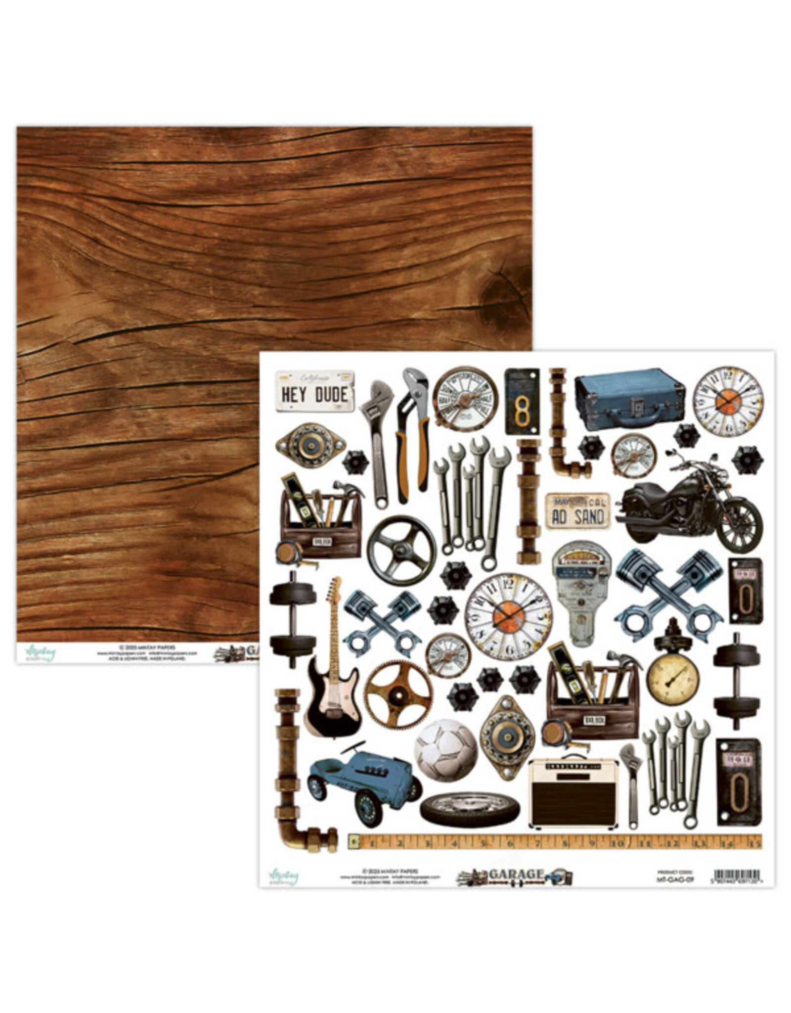 MINTAY MINTAY GARAGE #09 ELEMENTS 12x12 CARDSTOCK