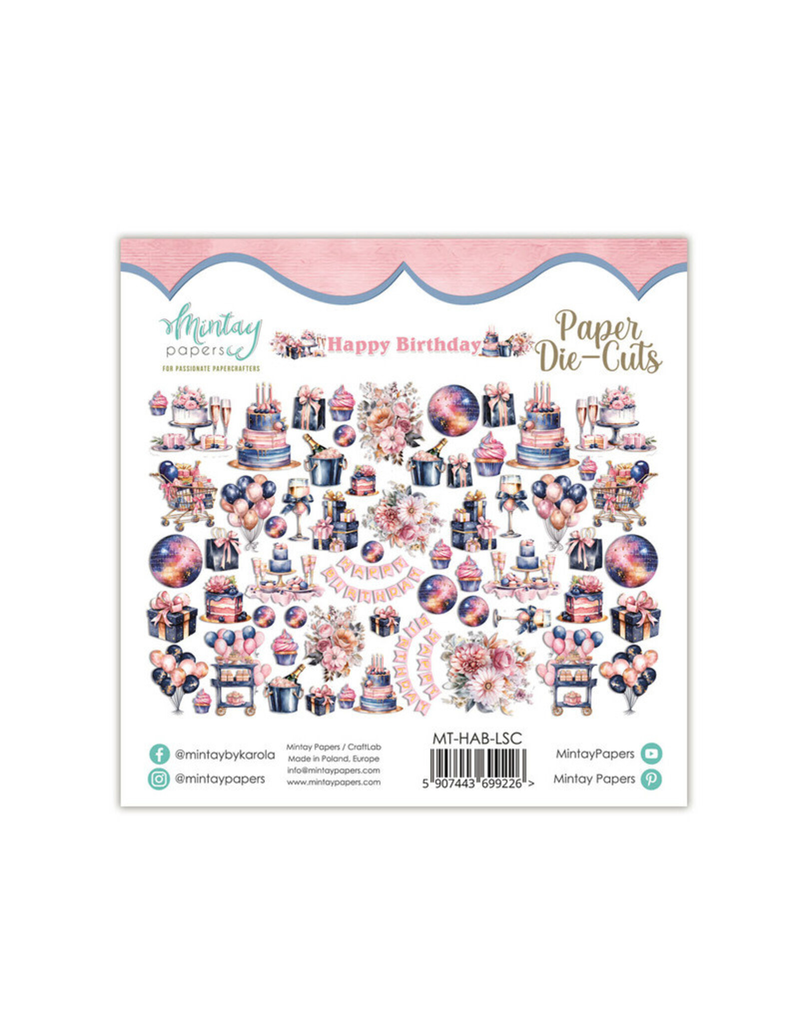 MINTAY MINTAY HAPPY BIRTHDAY PAPER DIE-CUTS 60/PK