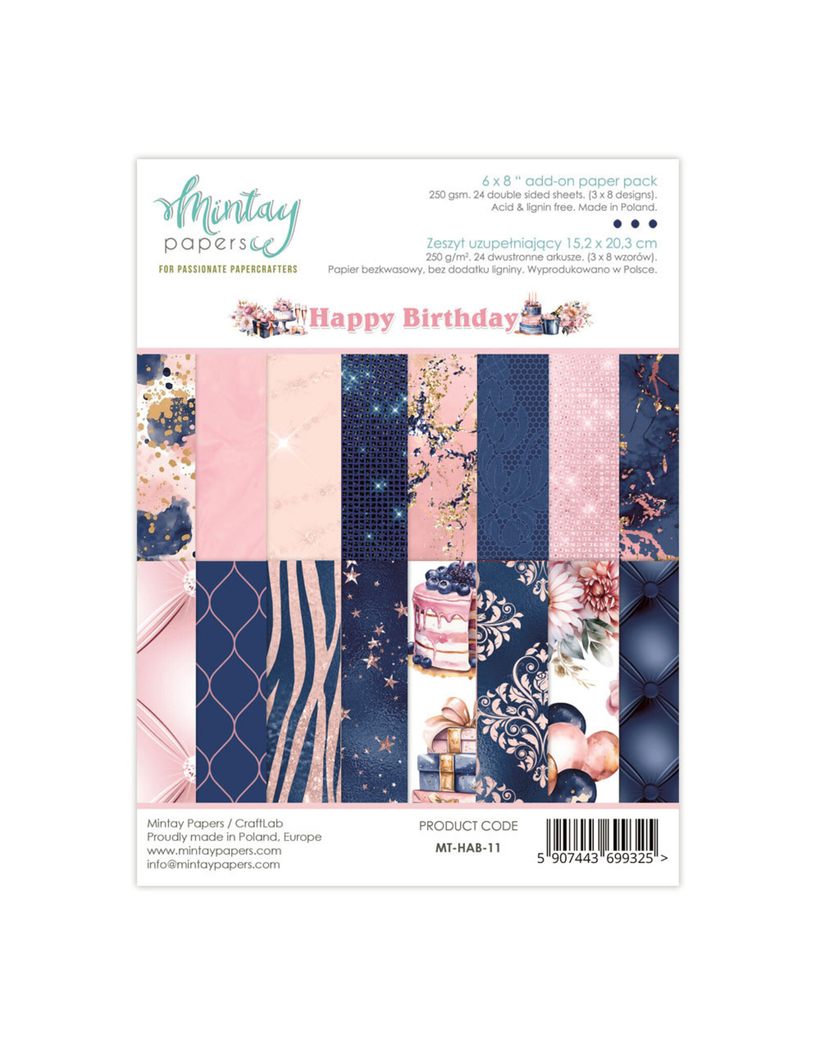 MINTAY MINTAY HAPPY BIRTHDAY 6x8 ADD-ON PAPER PAD 24 SHEETS