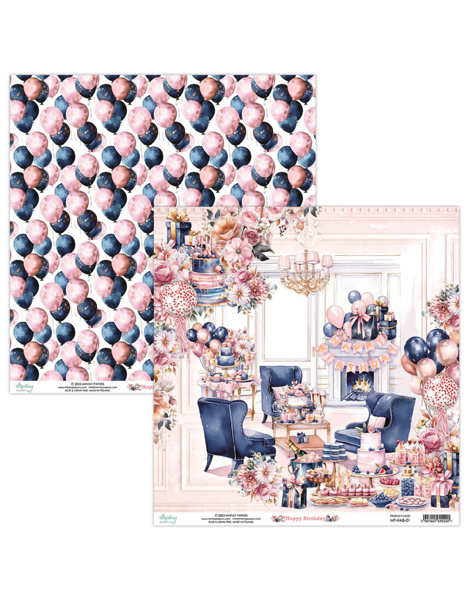MINTAY MINTAY HAPPY BIRTHDAY #01 12x12 CARDSTOCK