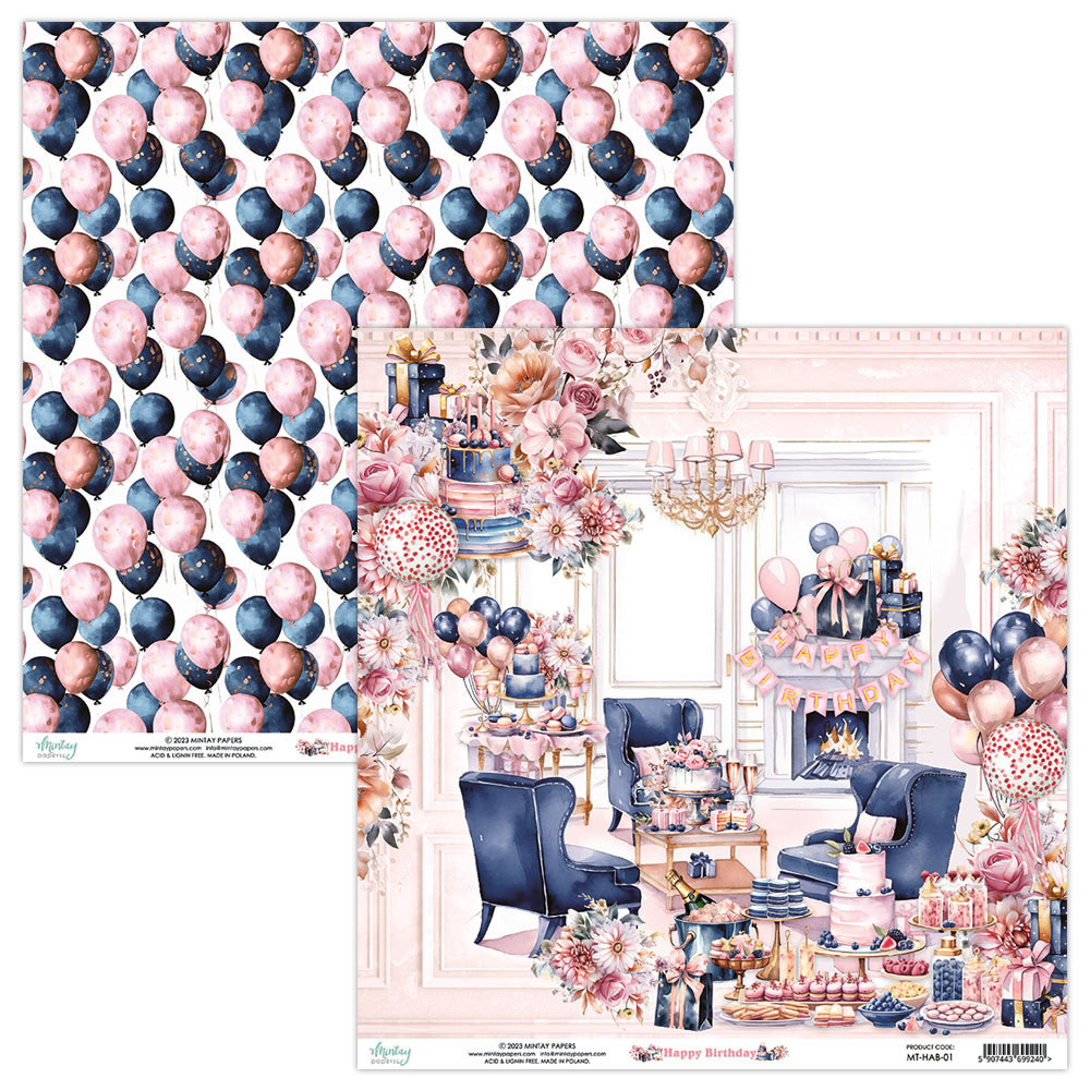MINTAY MINTAY HAPPY BIRTHDAY #01 12x12 CARDSTOCK