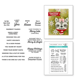 SPELLBINDERS SPELLBINDERS NICOL SPOHR MERRY MUG & CIRCLE DELIGHTS COLLECTION SANTA'S SIPPIN' SAYINGS CLEAR STAMP SET
