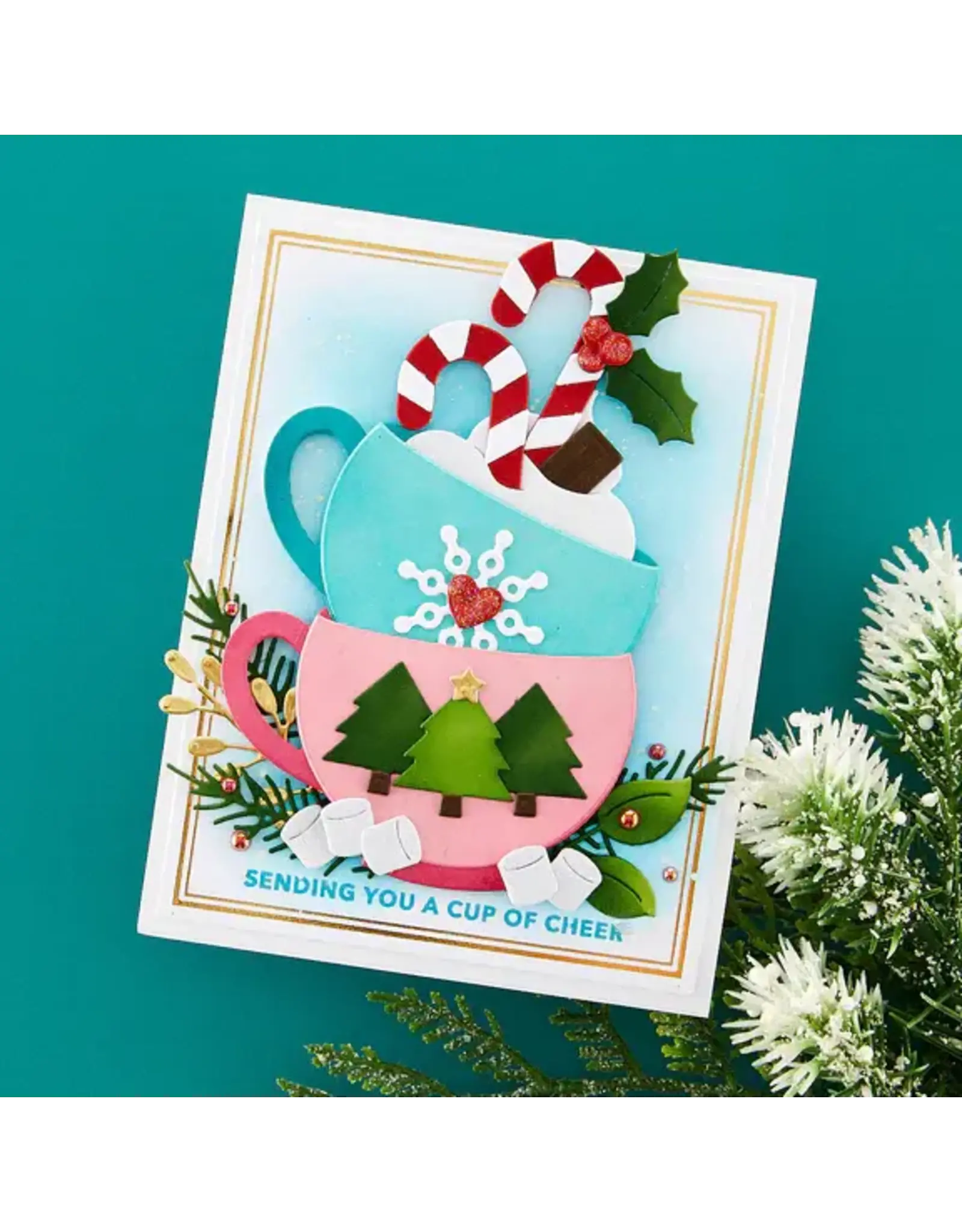 SPELLBINDERS SPELLBINDERS NICOL SPOHR MERRY MUG & CIRCLE DELIGHTS COLLECTION SANTA'S SIPPIN' SAYINGS CLEAR STAMP SET