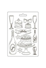 STAMPERIA STAMPERIA MASQUERADE FLUT & CAKES A5 SOFT MAXI MOULD