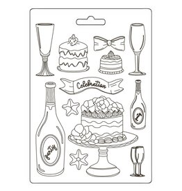 STAMPERIA STAMPERIA MASQUERADE FLUT & CAKES A5 SOFT MAXI MOULD