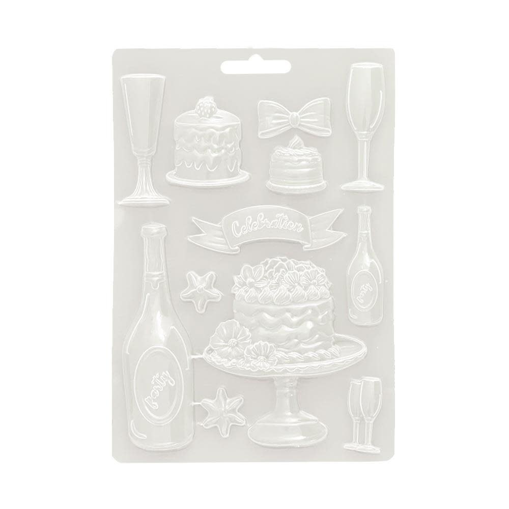 STAMPERIA STAMPERIA MASQUERADE FLUT & CAKES A5 SOFT MAXI MOULD