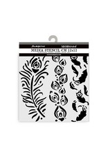 STAMPERIA STAMPERIA MASQUERADE FEATHERS 12x12cm STENCIL