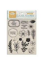 STAMPERIA STAMPERIA MASQUERADE FLOWERS & LABELS CLEAR STAMP SET