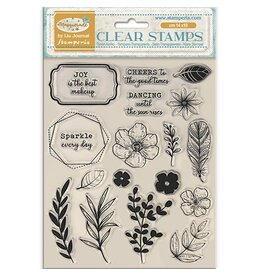 STAMPERIA STAMPERIA MASQUERADE FLOWERS & LABELS CLEAR STAMP SET