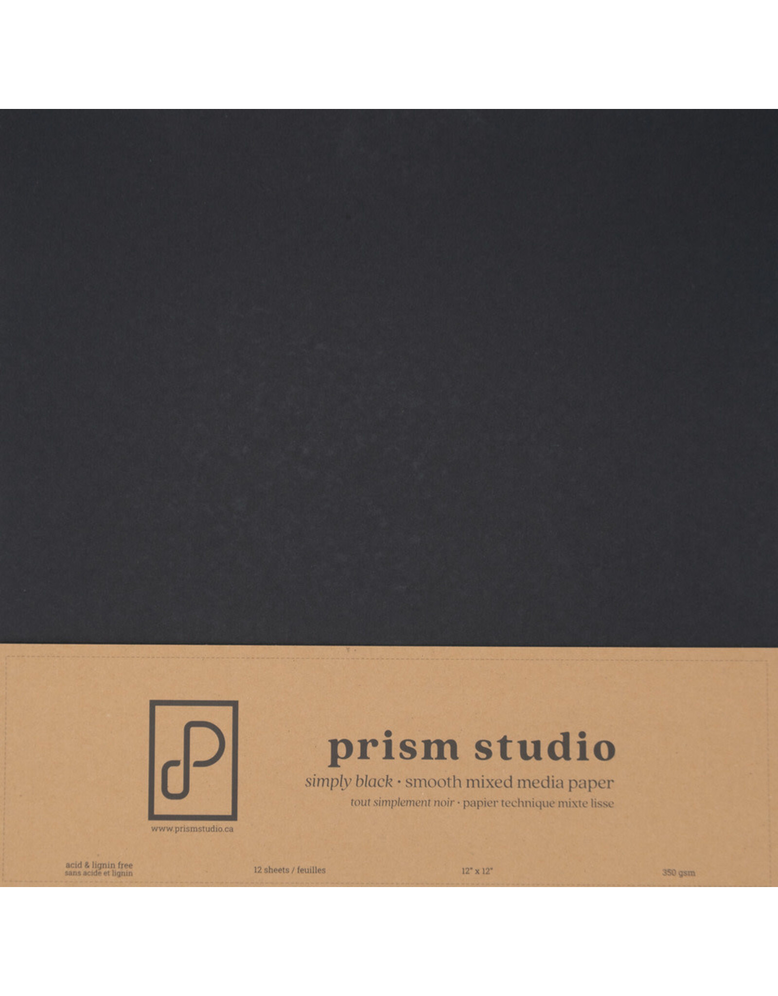 PRISM STUDIO PRISM STUDIO WHOLE SPECTRUM 12x12 MIXED MEDIA CARDSTOCK - SIMPLY BLACK 12/PK