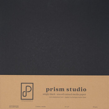 PRISM STUDIO PRISM STUDIO WHOLE SPECTRUM 12x12 MIXED MEDIA CARDSTOCK - SIMPLY BLACK 12/PK