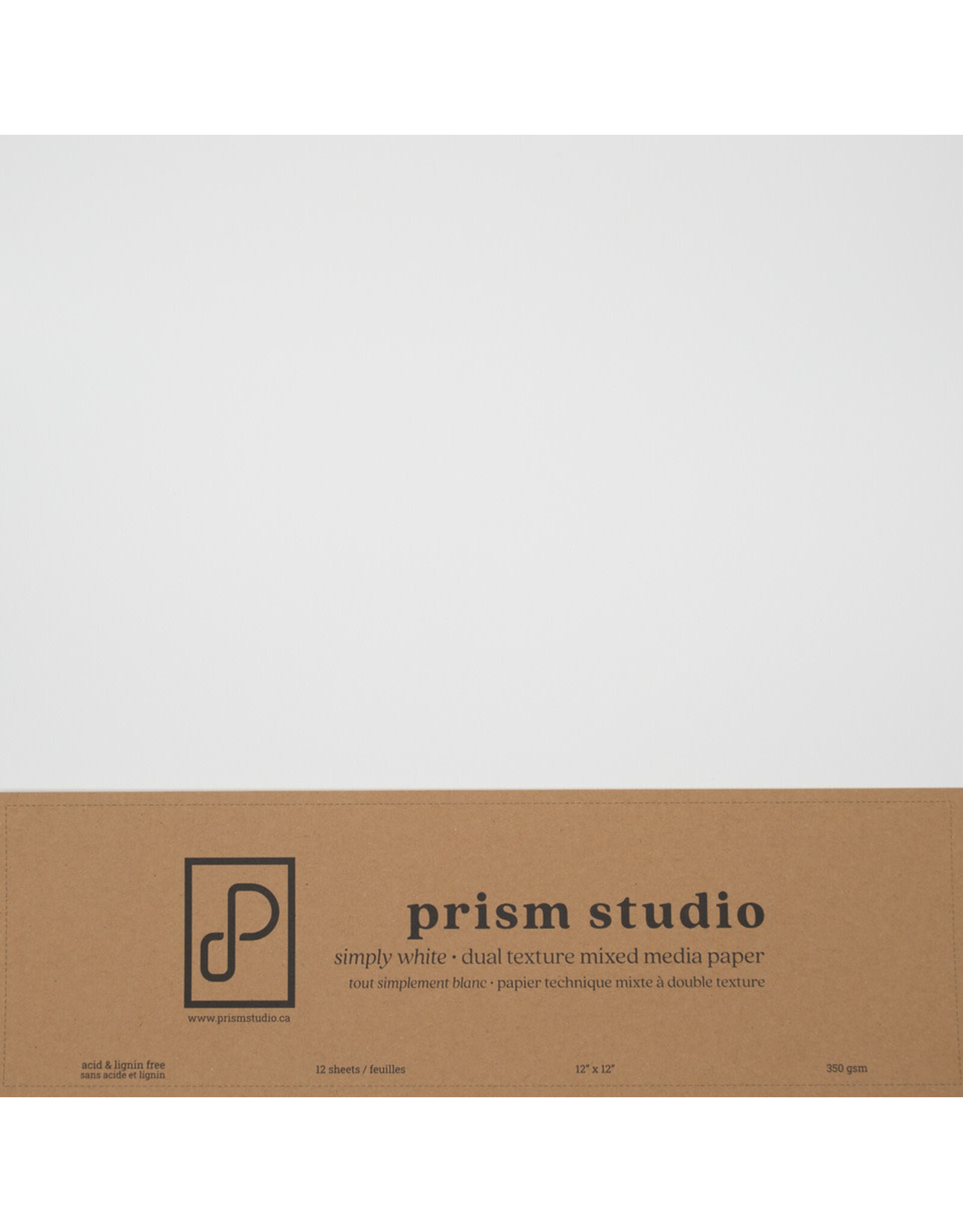 PRISM STUDIO PRISM STUDIO WHOLE SPECTRUM 12x12 MIXED MEDIA CARDSTOCK - SIMPLY WHITE 12/PK