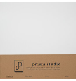 PRISM STUDIO PRISM STUDIO WHOLE SPECTRUM 12x12 MIXED MEDIA CARDSTOCK - SIMPLY WHITE 12/PK
