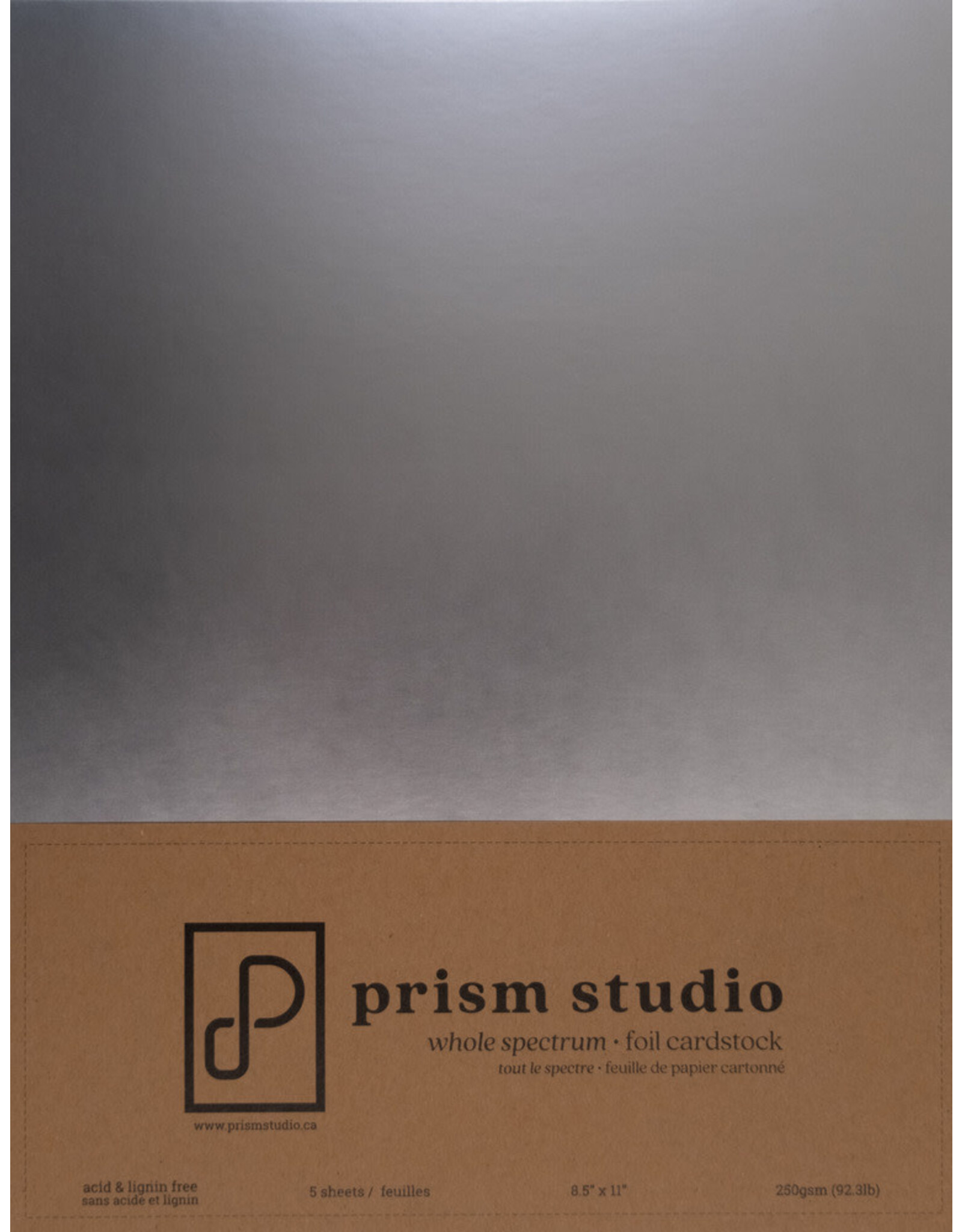 PRISM STUDIO PRISM STUDIO WHOLE SPECTRUM FOIL 8.5x11 CARDSTOCK-BRUSHED SILVER