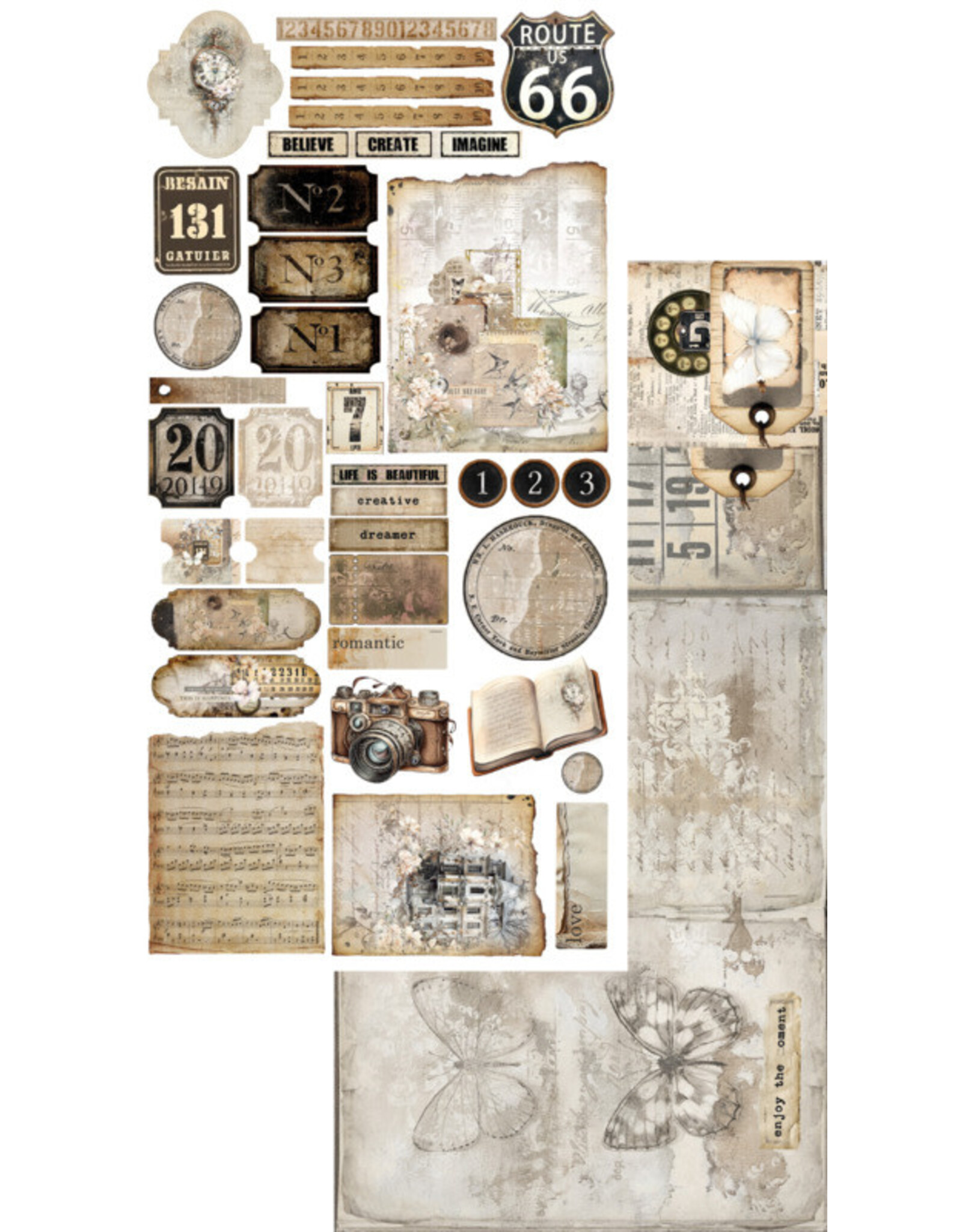 ALCHEMY OF ART ALCHEMY OF ART NATURAL BEAUTY JUNK JOURNAL 6x12 EXTRAS DIE-CUTS