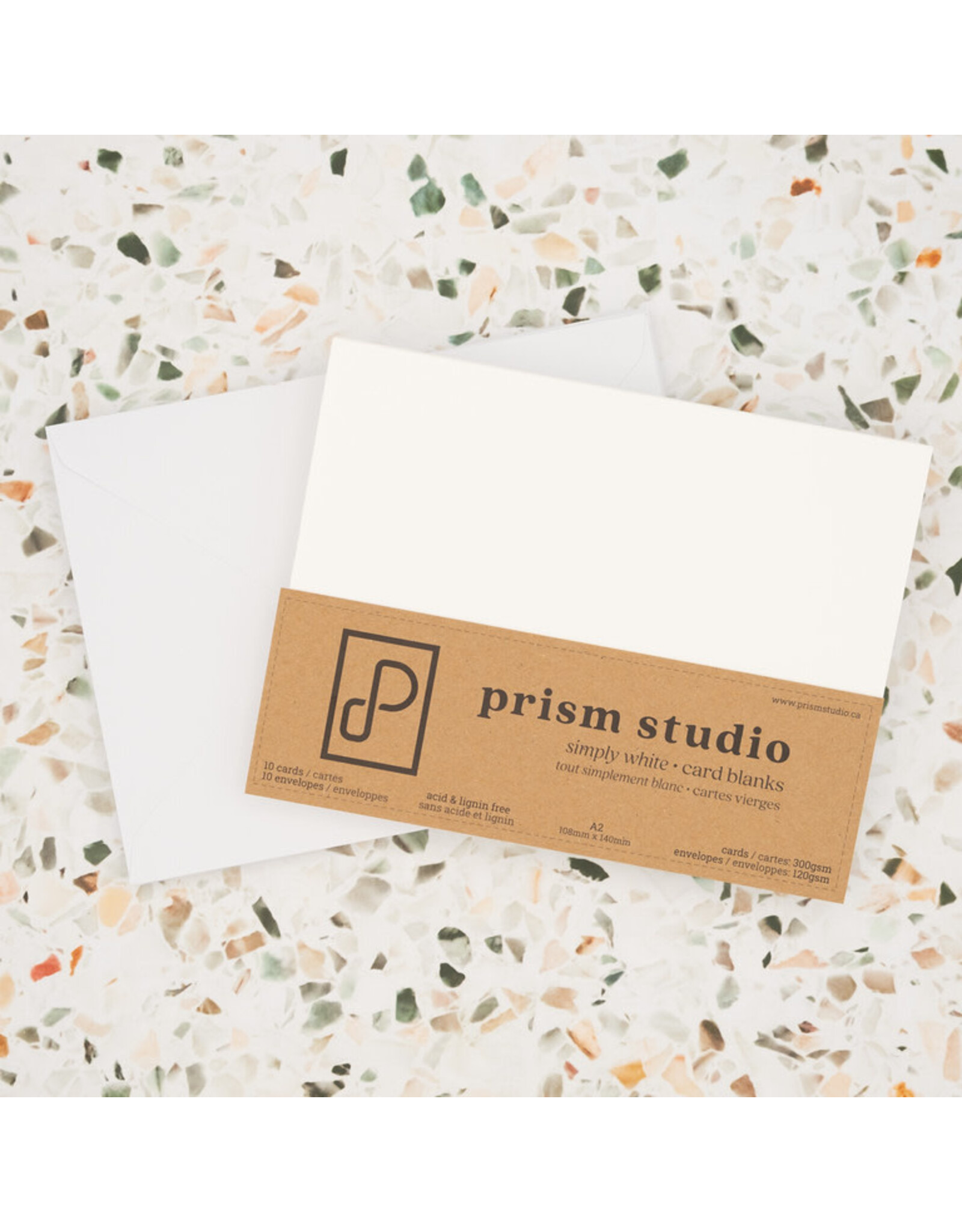 PRISM STUDIO PRISM STUDIO CARD BLANKS & ENVELOPES A2 - SIMPLY WHITE