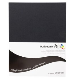 HARMONY PAPER HARMONY HUES MIDNIGHT BLACK 8.5x11 CARDSTOCK PACK 50 SHEETS