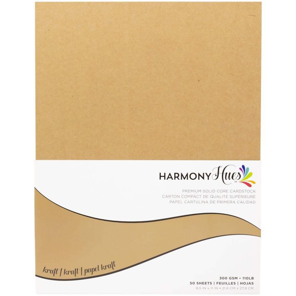 HARMONY HUES KRAFT 8.5x11 CARDSTOCK PACK 50 SHEETS