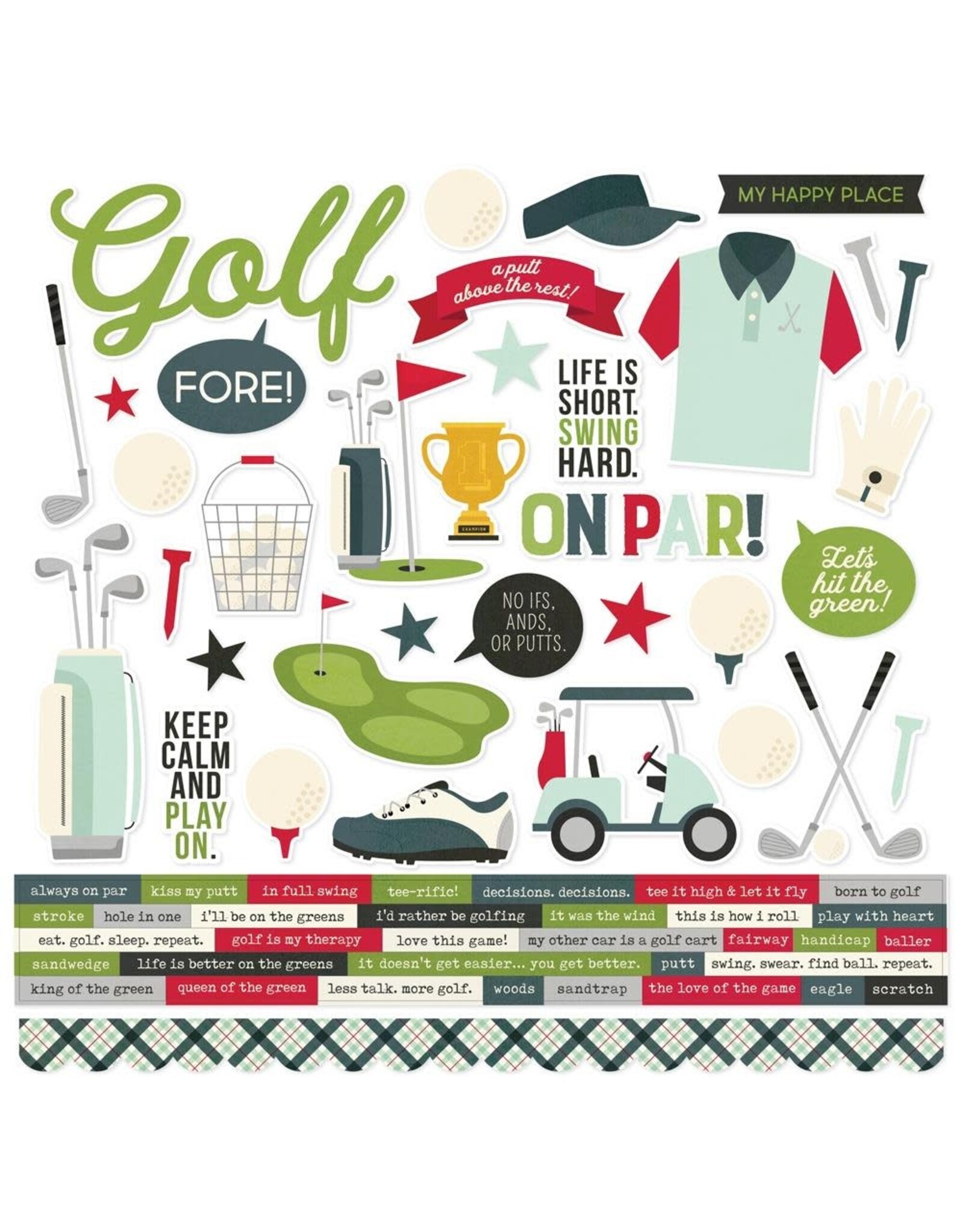 SIMPLE STORIES SIMPLE STORIES GOLF 12x12 CARDSTOCK STICKERS