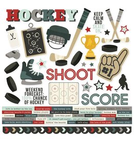 SIMPLE STORIES SIMPLE STORIES HOCKEY 12x12 CARDSTOCK STICKERS