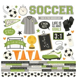 SIMPLE STORIES SIMPLE STORIES SOCCER 12x12 CARDSTOCK STICKERS