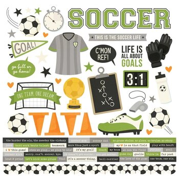 SIMPLE STORIES SIMPLE STORIES SOCCER 12x12 CARDSTOCK STICKERS