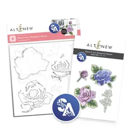ALTENEW ALTENEW STENCIL ART: ROMANTIC ROSES STENCIL AND ADD-ON DIE BUNDLE