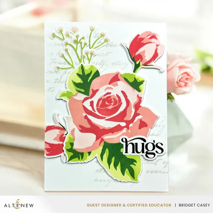 ALTENEW ALTENEW STENCIL ART: ROMANTIC ROSES STENCIL AND ADD-ON DIE BUNDLE