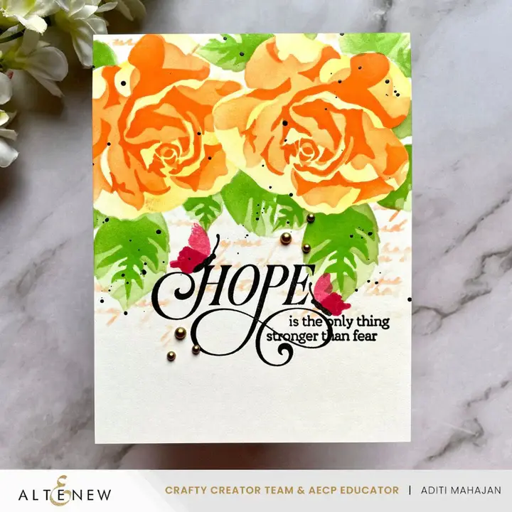 ALTENEW ALTENEW STENCIL ART: ROMANTIC ROSES STENCIL AND ADD-ON DIE BUNDLE