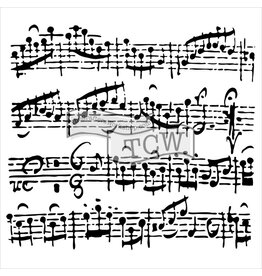 CRAFTERS WORKSHOP THE CRAFTER'S WORKSHOP CARMEN MEDLIN MINI SHEET MUSIC 6x6 STENCIL