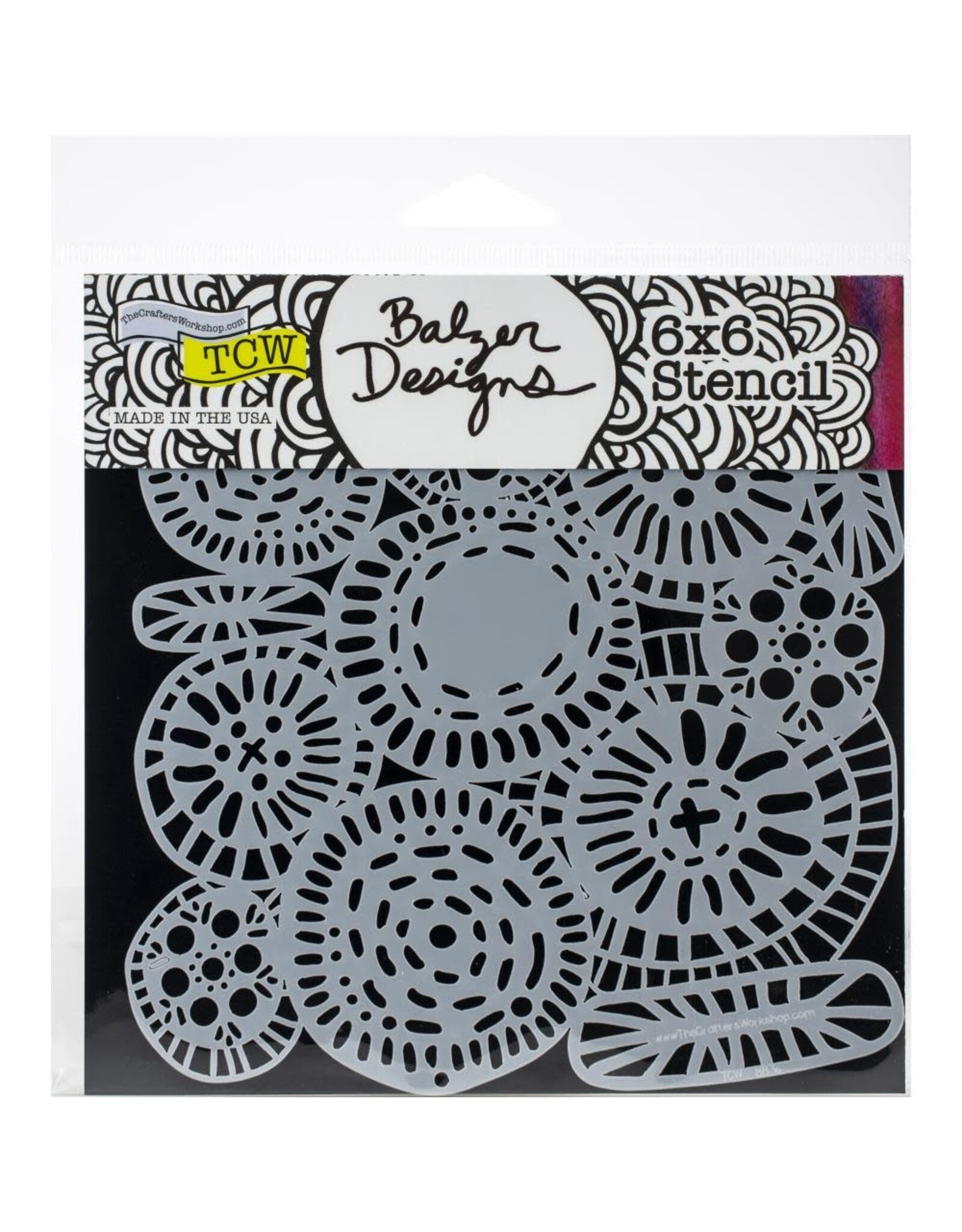 CRAFTERS WORKSHOP THE CRAFTER'S WORKSHOP BALZER DESIGNS STENCIL CIRCLE JUMBLE 6X6