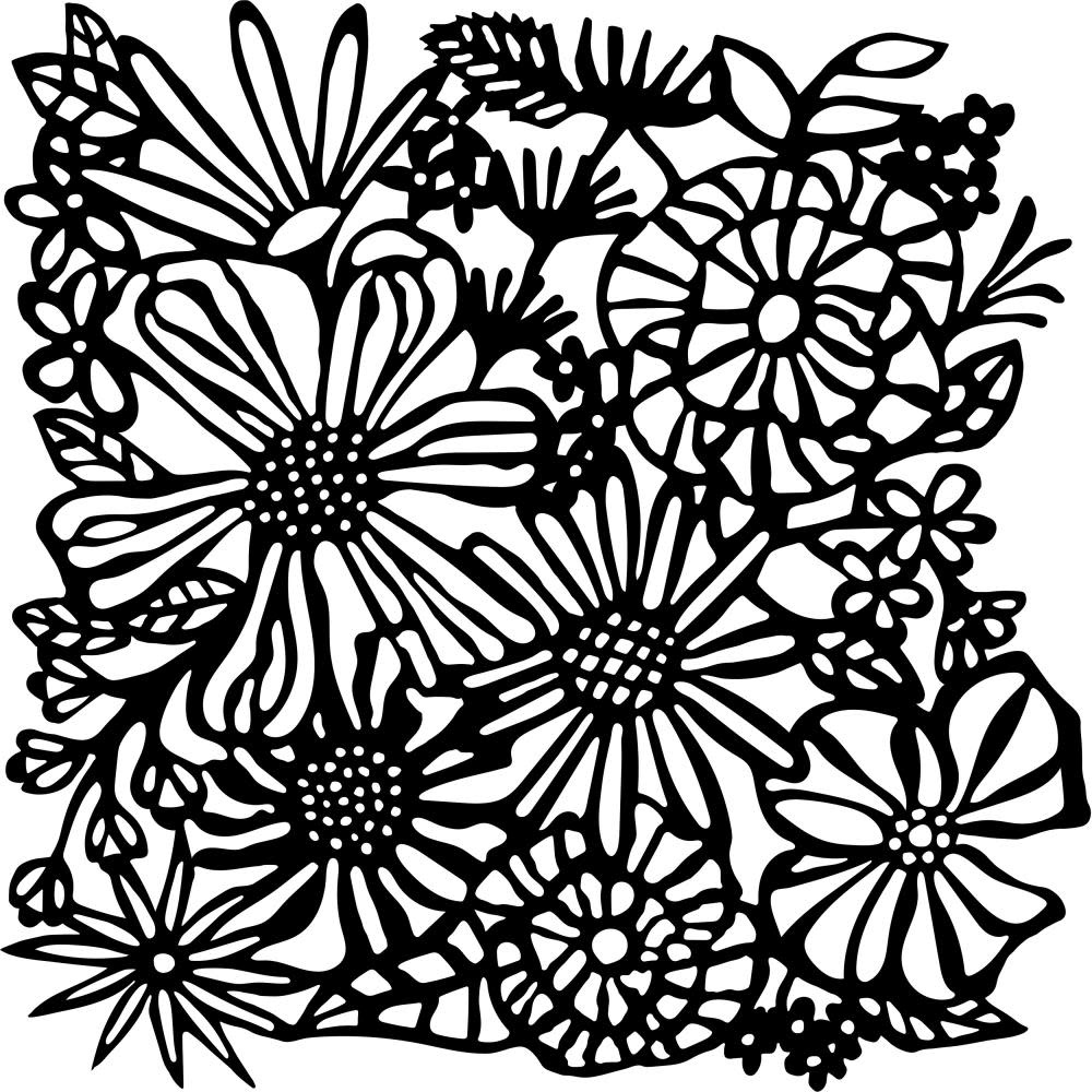 CRAFTERS WORKSHOP THE CRAFTERS WORKSHOP RONDA PALAZZARI DESIGNS BOUQUET BLISS 6x6 STENCIL