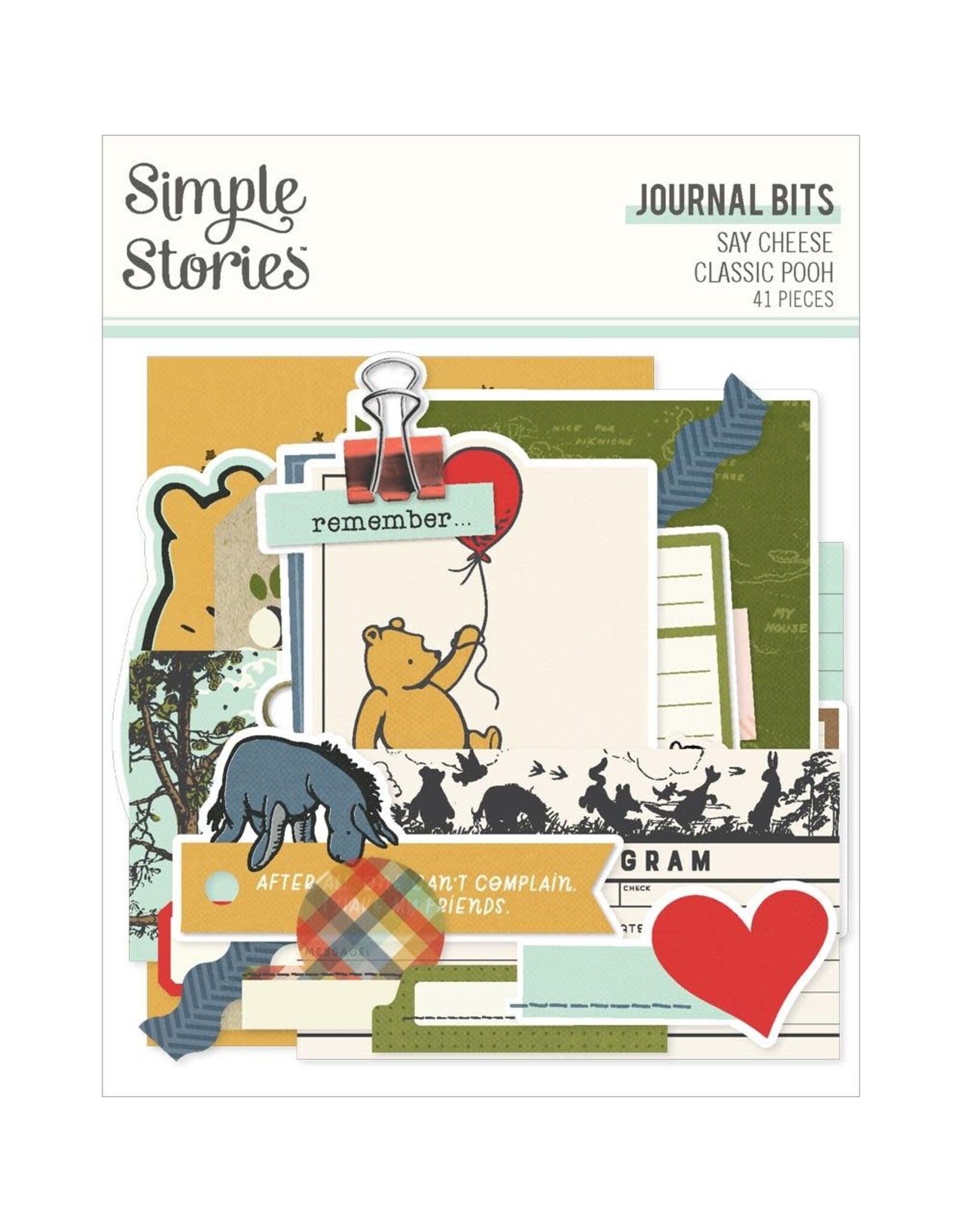 SIMPLE STORIES SIMPLE STORIES SAY CHEESE CLASSIC POOH JOURNAL BITS & PIECES 41/PK