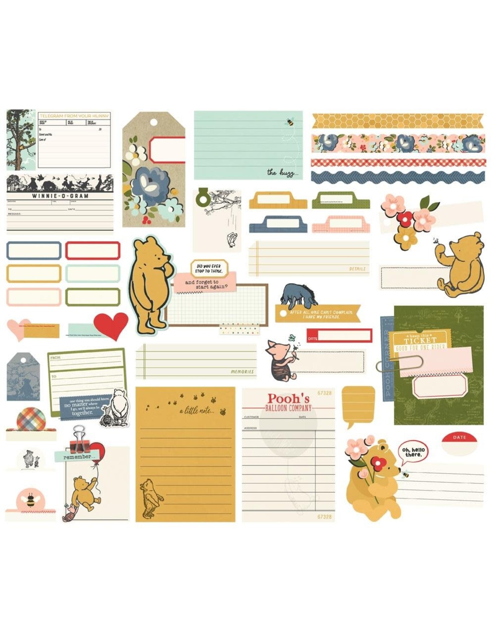 SIMPLE STORIES SIMPLE STORIES SAY CHEESE CLASSIC POOH JOURNAL BITS & PIECES 41/PK