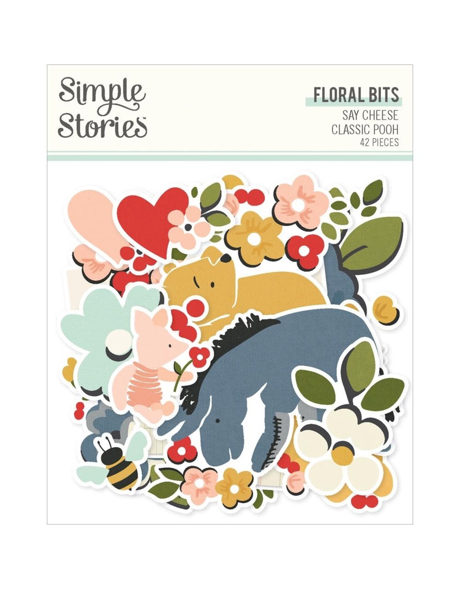 SIMPLE STORIES SIMPLE STORIES SAY CHEESE CLASSIC POOH FLORAL BITS & PIECES 42/PK